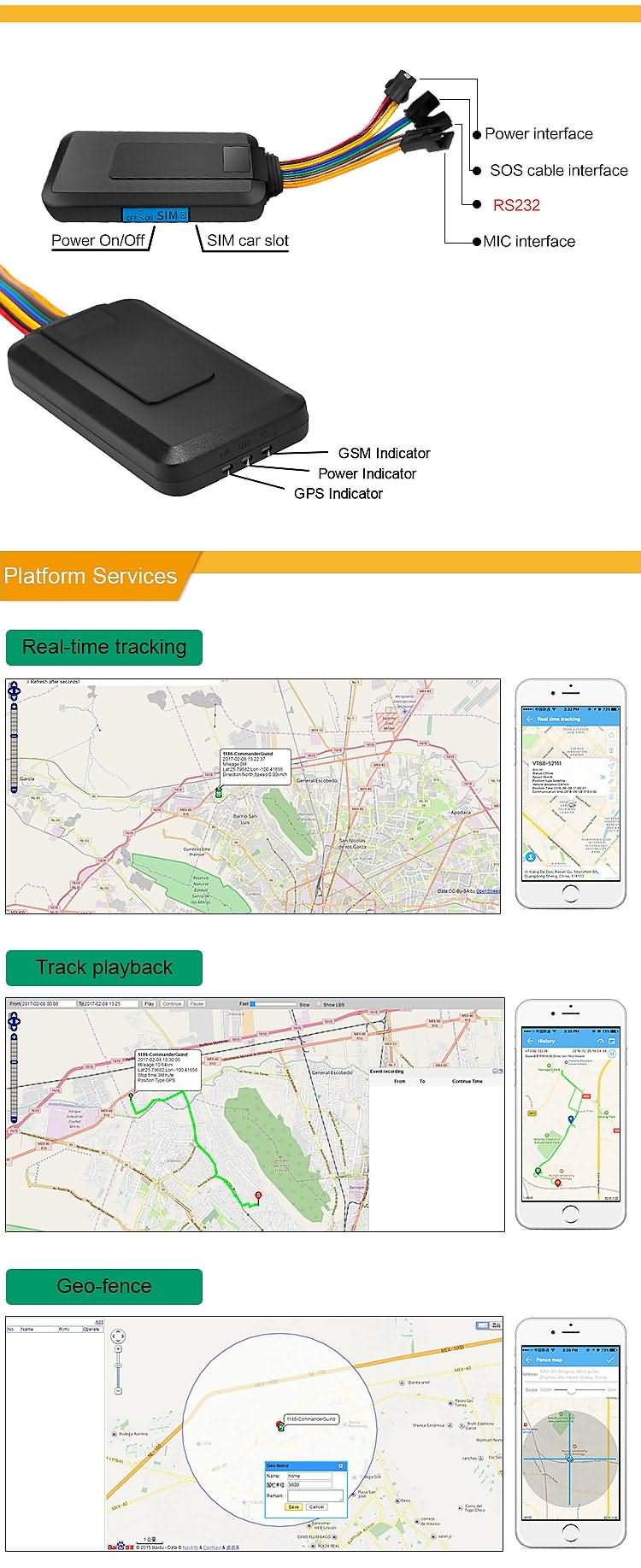 gps tracker gt06 function